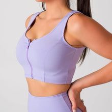Load image into Gallery viewer, Lilac Zipper Crop Top
