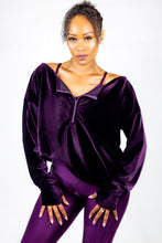 Load image into Gallery viewer, Butterscotch Dream Velvet Off The Shoulder Sweater
